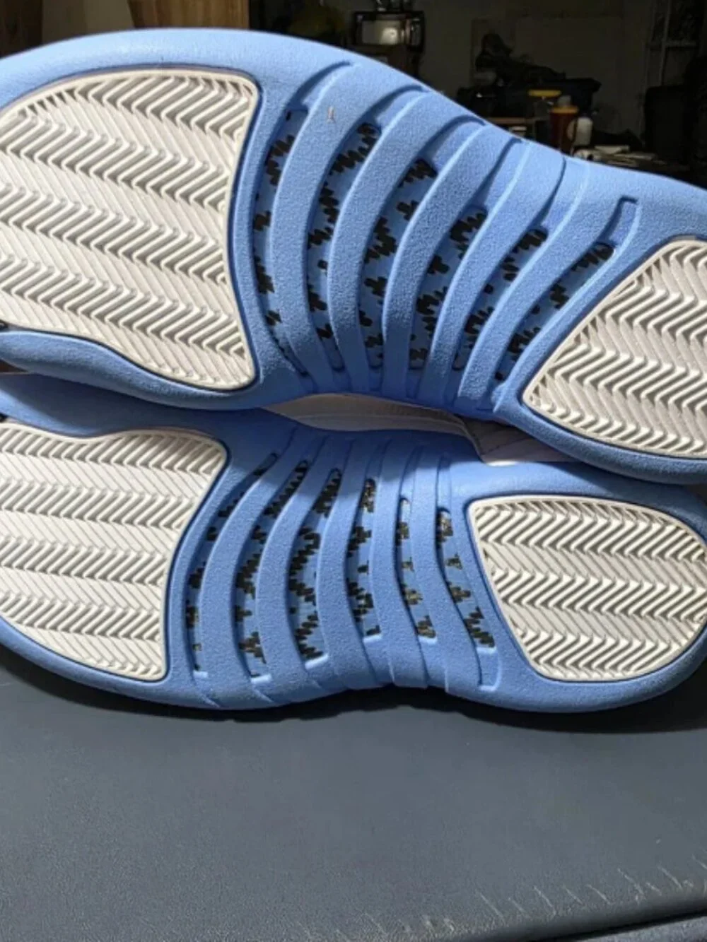 Jordan 12 Retro Melo White and Light Blue Sneakers